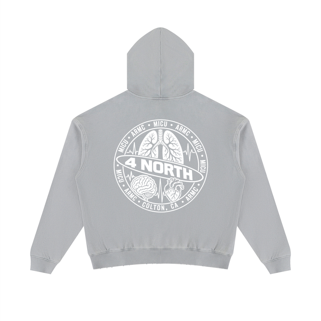4 North-adult unisex Mineral Wash Distressed Hoodie