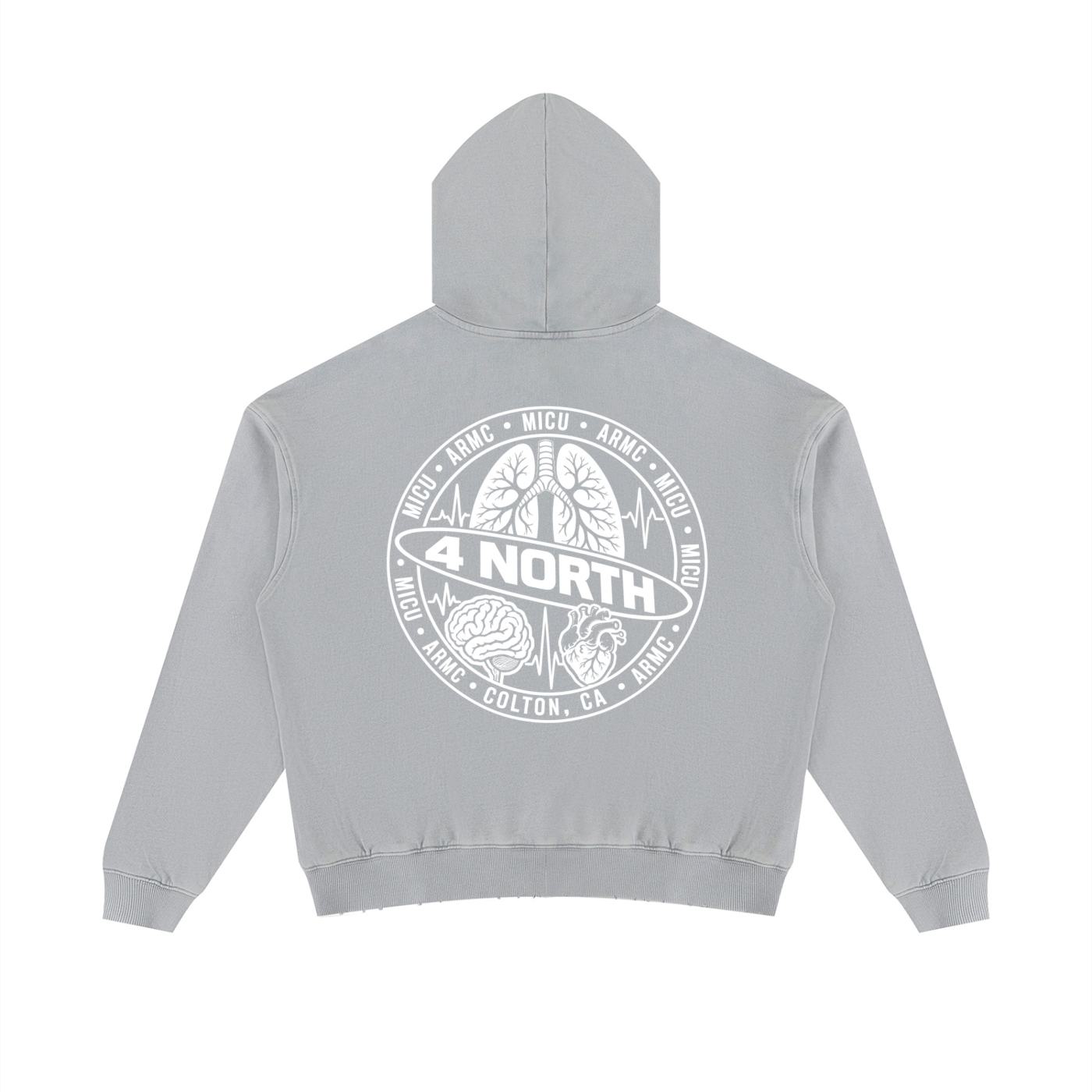 4 North-adult unisex Mineral Wash Distressed Hoodie