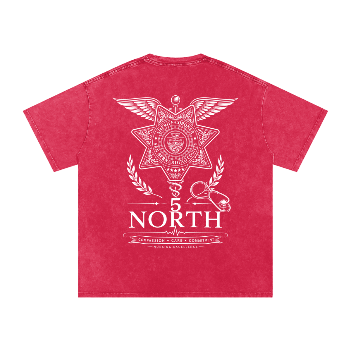 5 North-adult unisex Snow Washed Oversized Cotton T-Shirt
