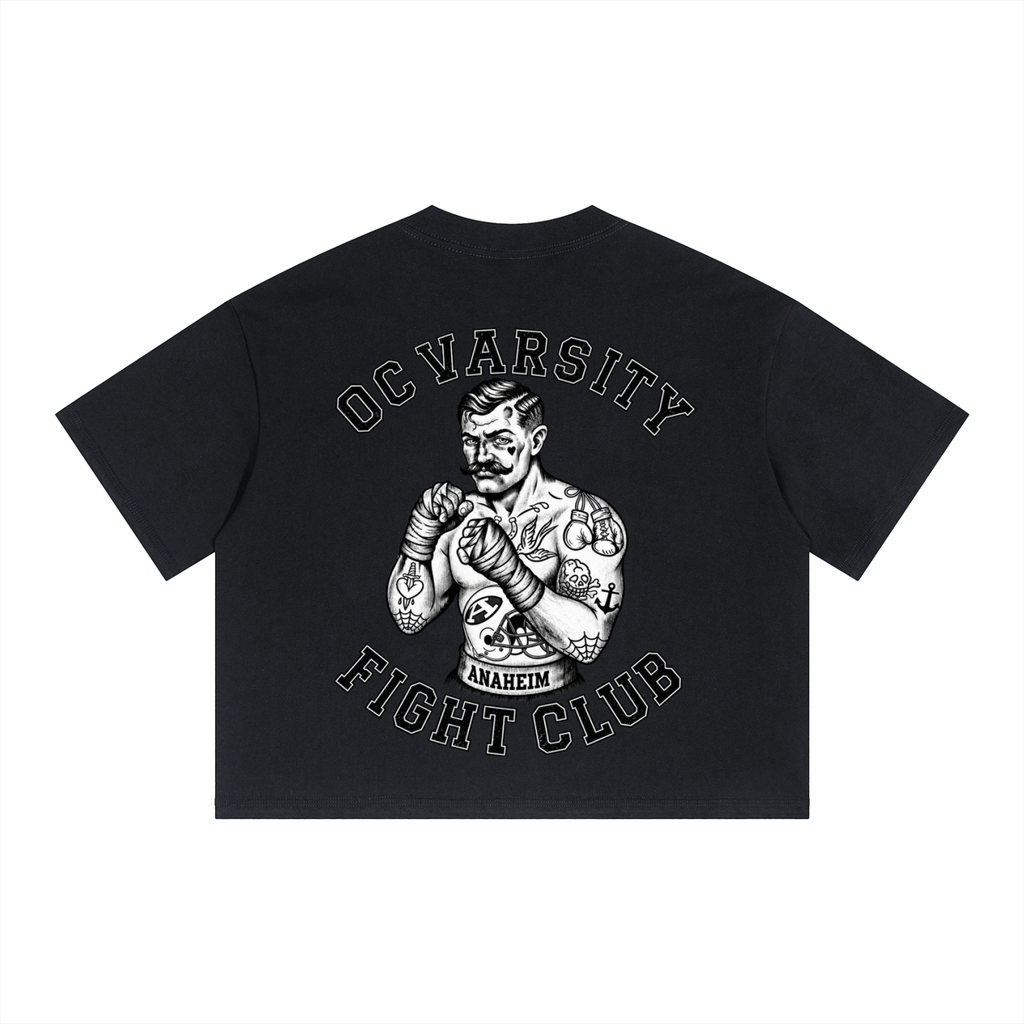 OC fight club- adult unisex Boxy Drop Shoulder Crop T-Shirt