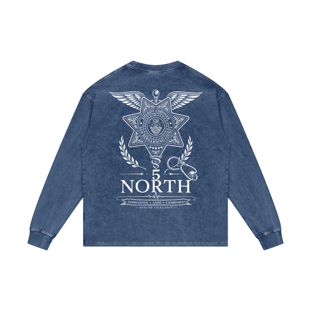 5 North- Acid Wash Oversize Long Sleeve T-Shirt