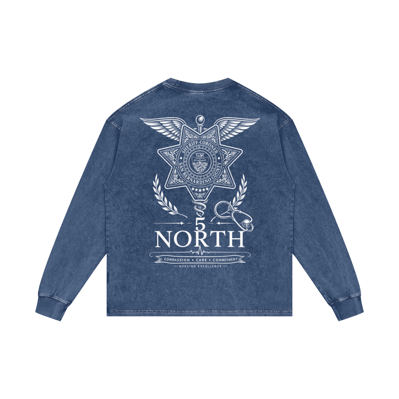 5 North- Acid Wash Oversize Long Sleeve T-Shirt