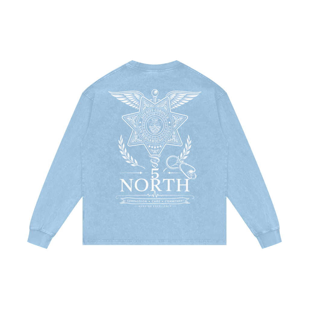 5 North- Acid Wash Oversize Long Sleeve T-Shirt