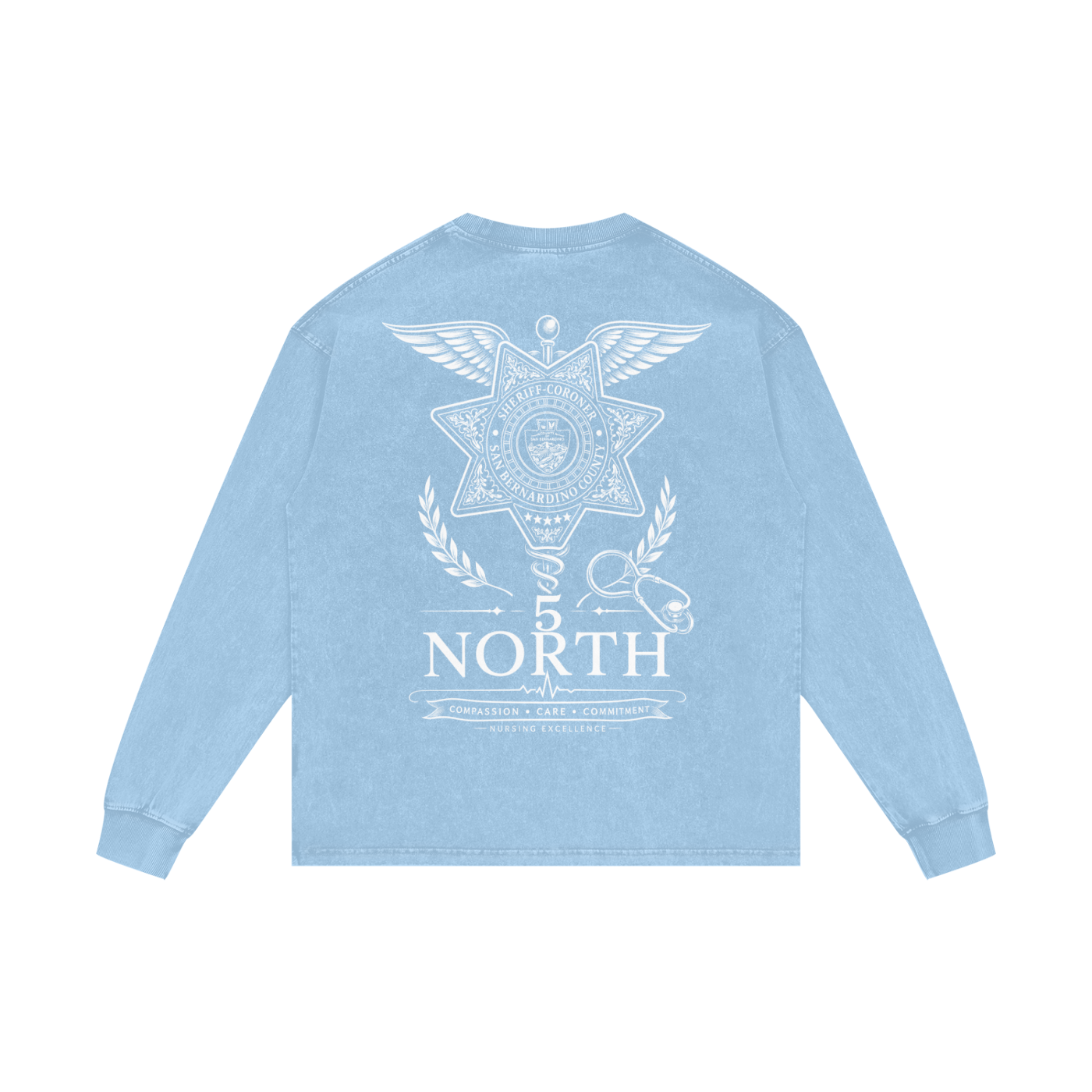 5 North- Acid Wash Oversize Long Sleeve T-Shirt