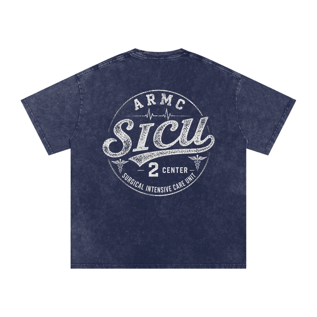 2 Center white lettering - Snow Washed Oversized Cotton T-Shirt