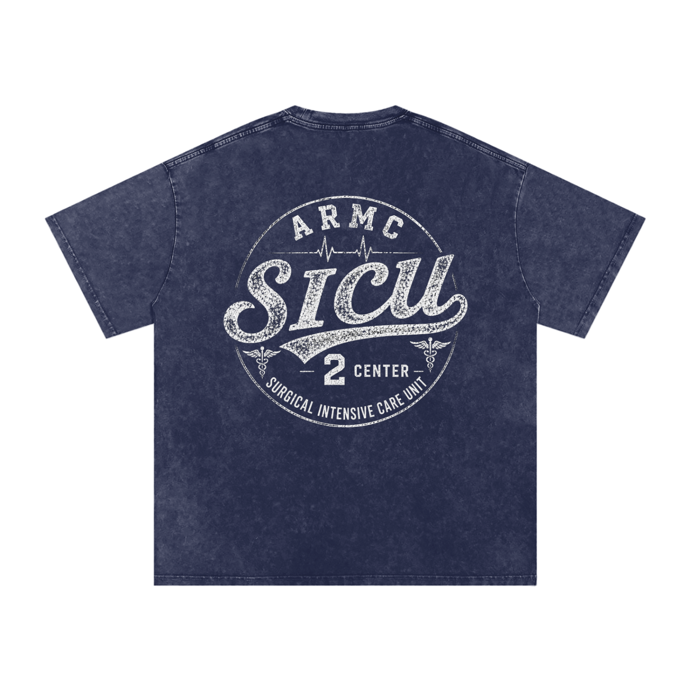 2 Center white lettering - Snow Washed Oversized Cotton T-Shirt