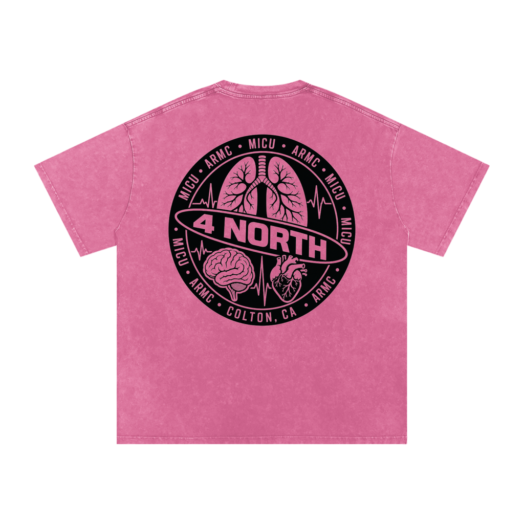 4 North black lettering- adult unisex Snow Washed Oversized Cotton T-Shirt