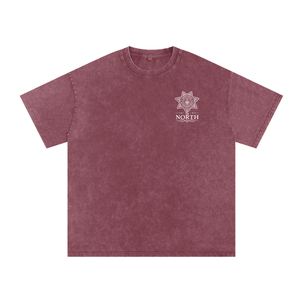 5 North-adult unisex Snow Washed Oversized Cotton T-Shirt