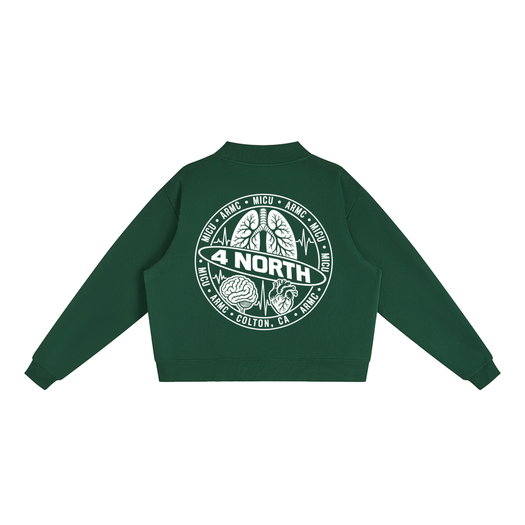 4 North- women’s Essential Fleece Mock-Neck Crew Sweatshirt