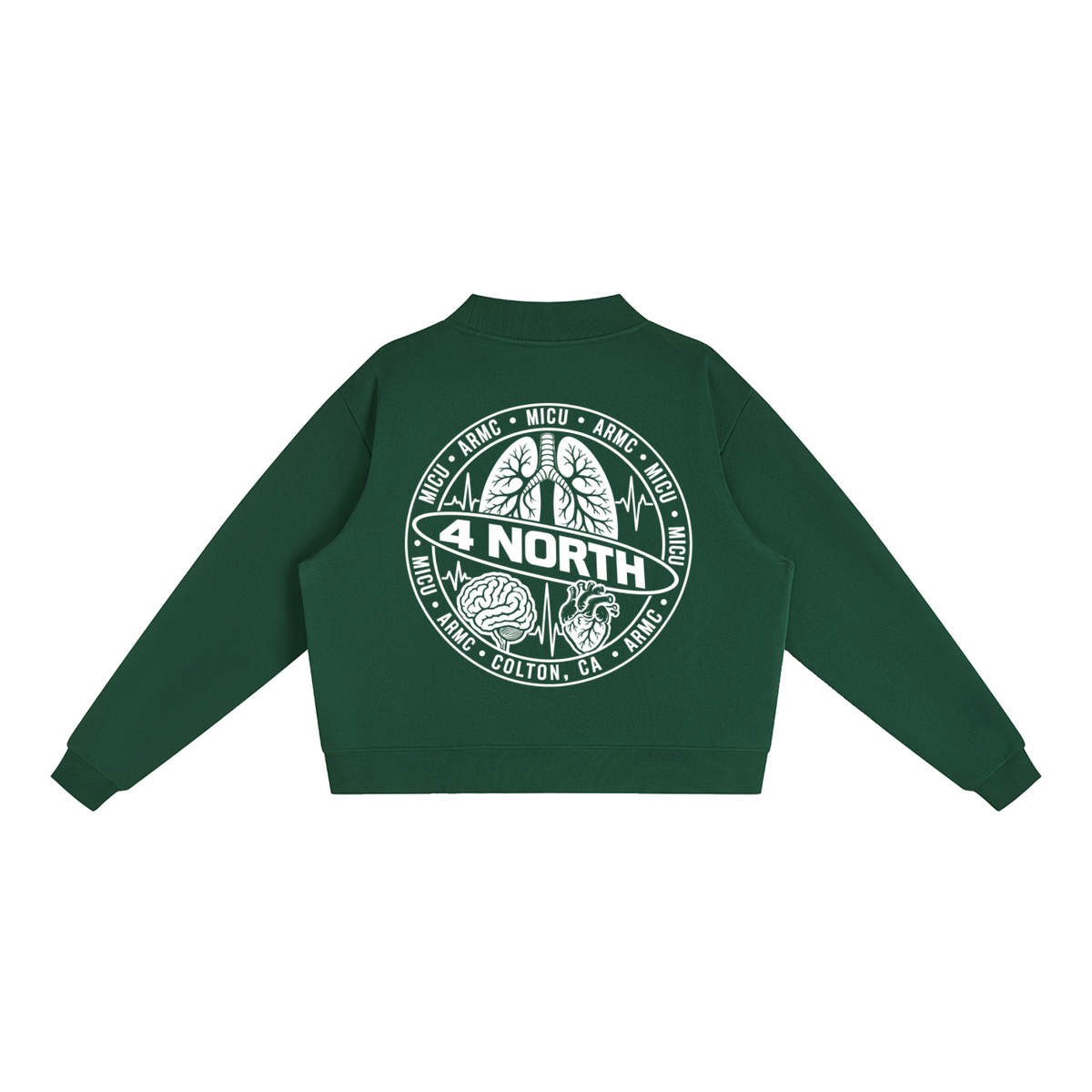 4 North- women’s Essential Fleece Mock-Neck Crew Sweatshirt
