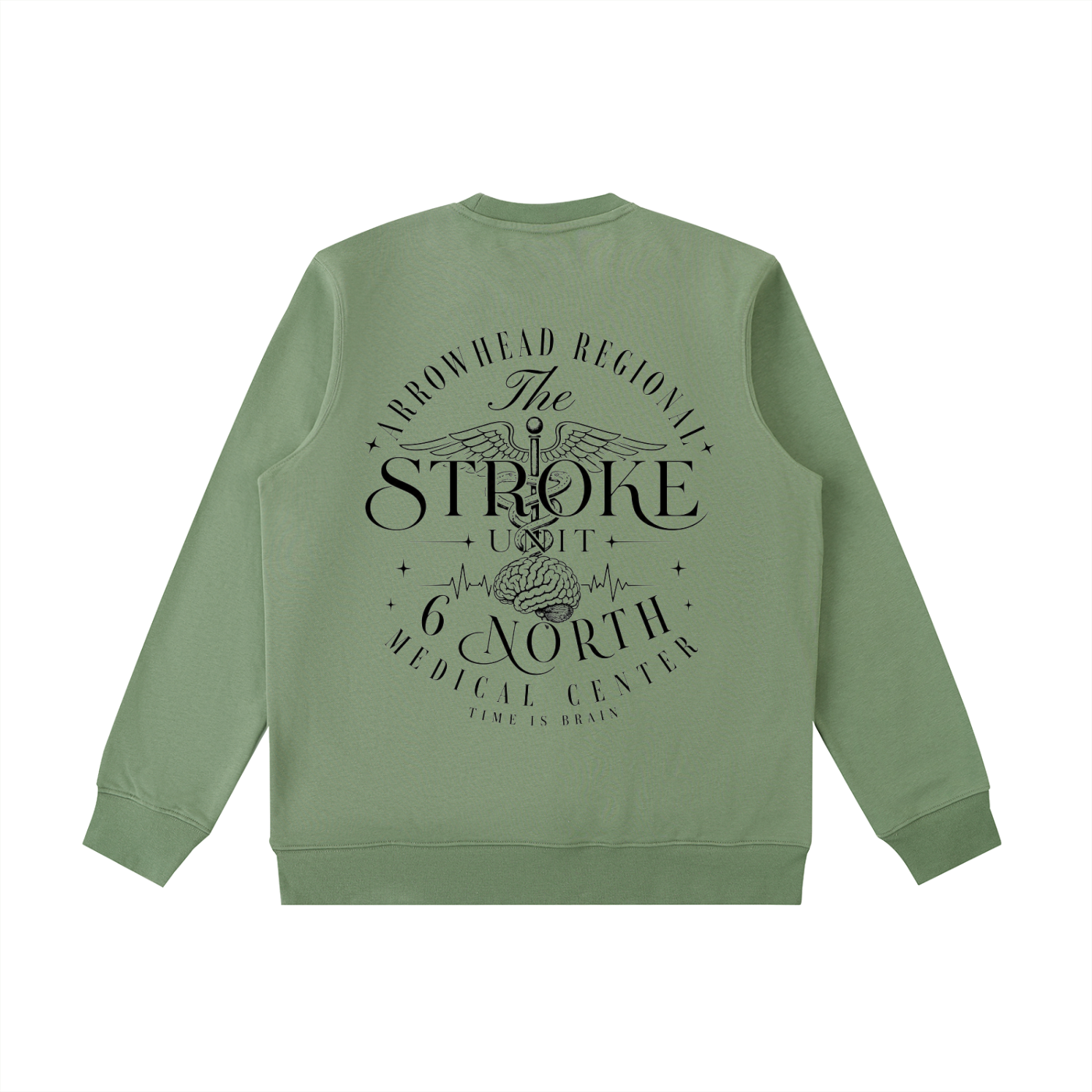 6 North Black Lettering -Essential Heavyweight Crewneck  Sweatshirt