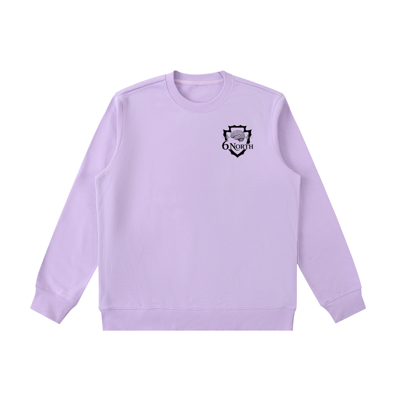 6 North Black Lettering -Essential Heavyweight Crewneck  Sweatshirt