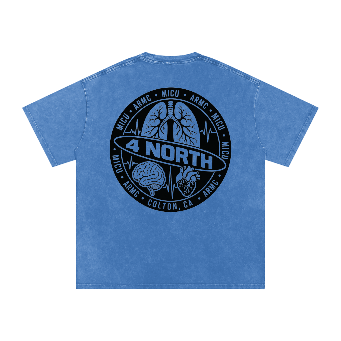 4 North black lettering- adult unisex Snow Washed Oversized Cotton T-Shirt