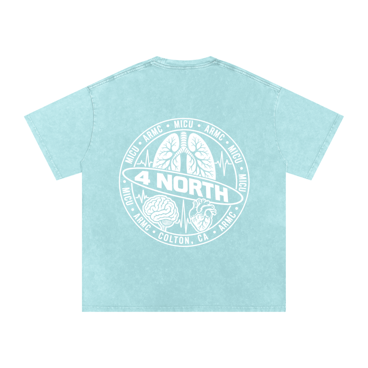 4 North white lettering- adult unisex Snow Washed Oversized Cotton T-Shirt