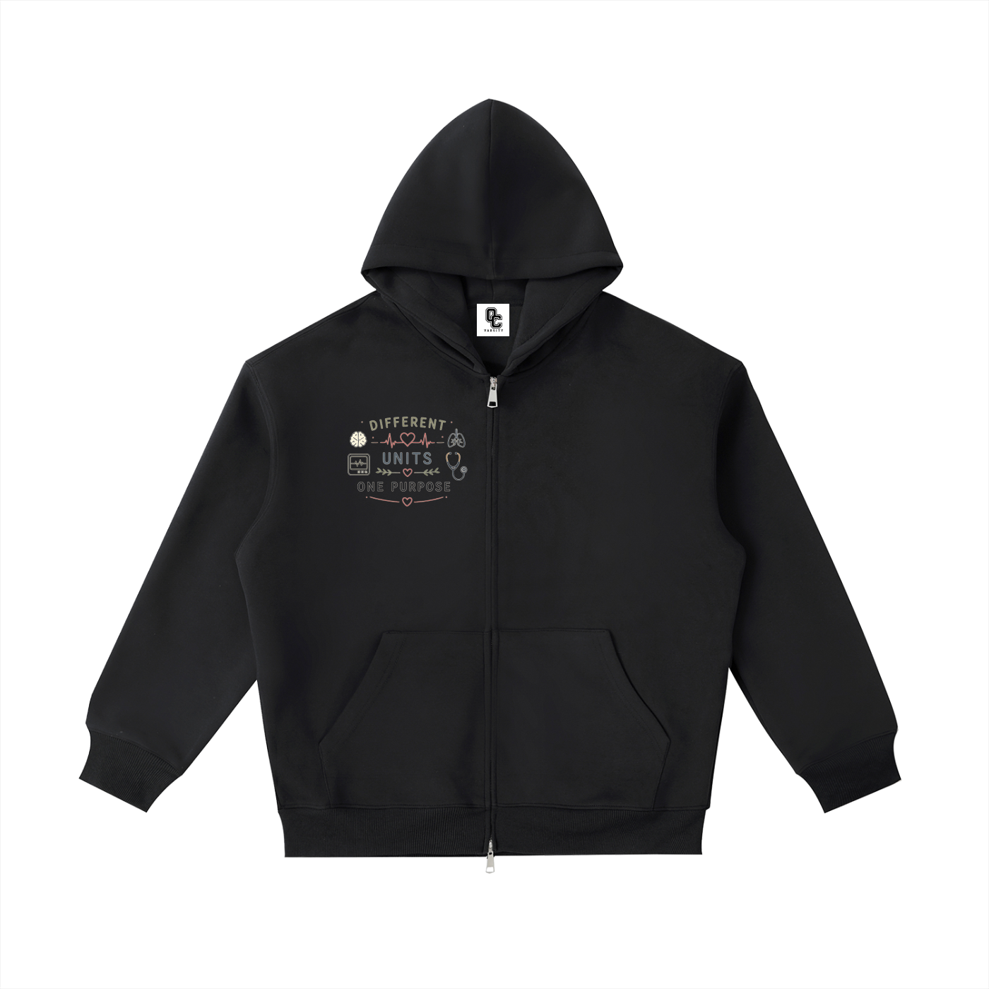 custom nurse zip up- adult unisex pocket hoodie