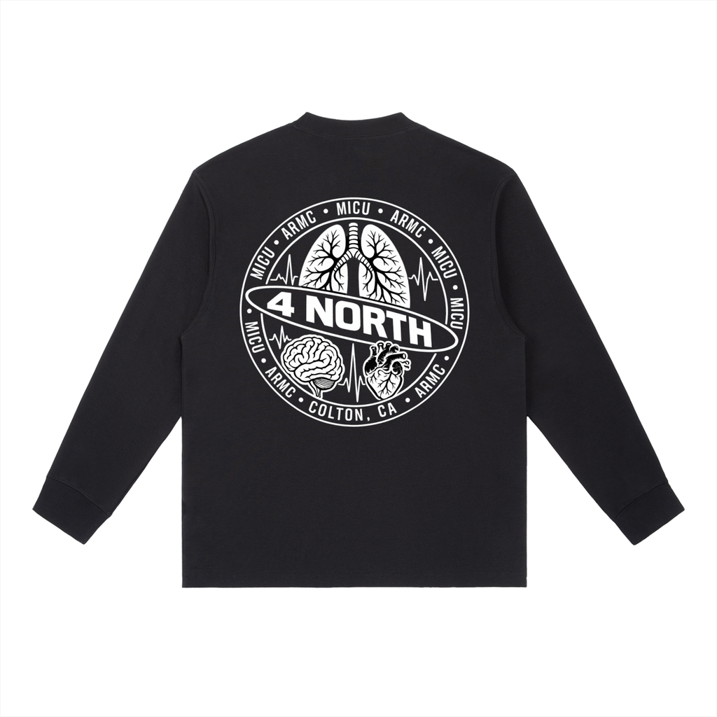 4 North white print- Long-Sleeve T-Shirt