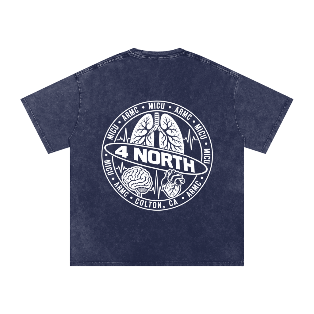 4 North white lettering- adult unisex Snow Washed Oversized Cotton T-Shirt