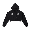 Orange Coast Varsity Choppers - women adult Cropped Zip-Up Hoodie