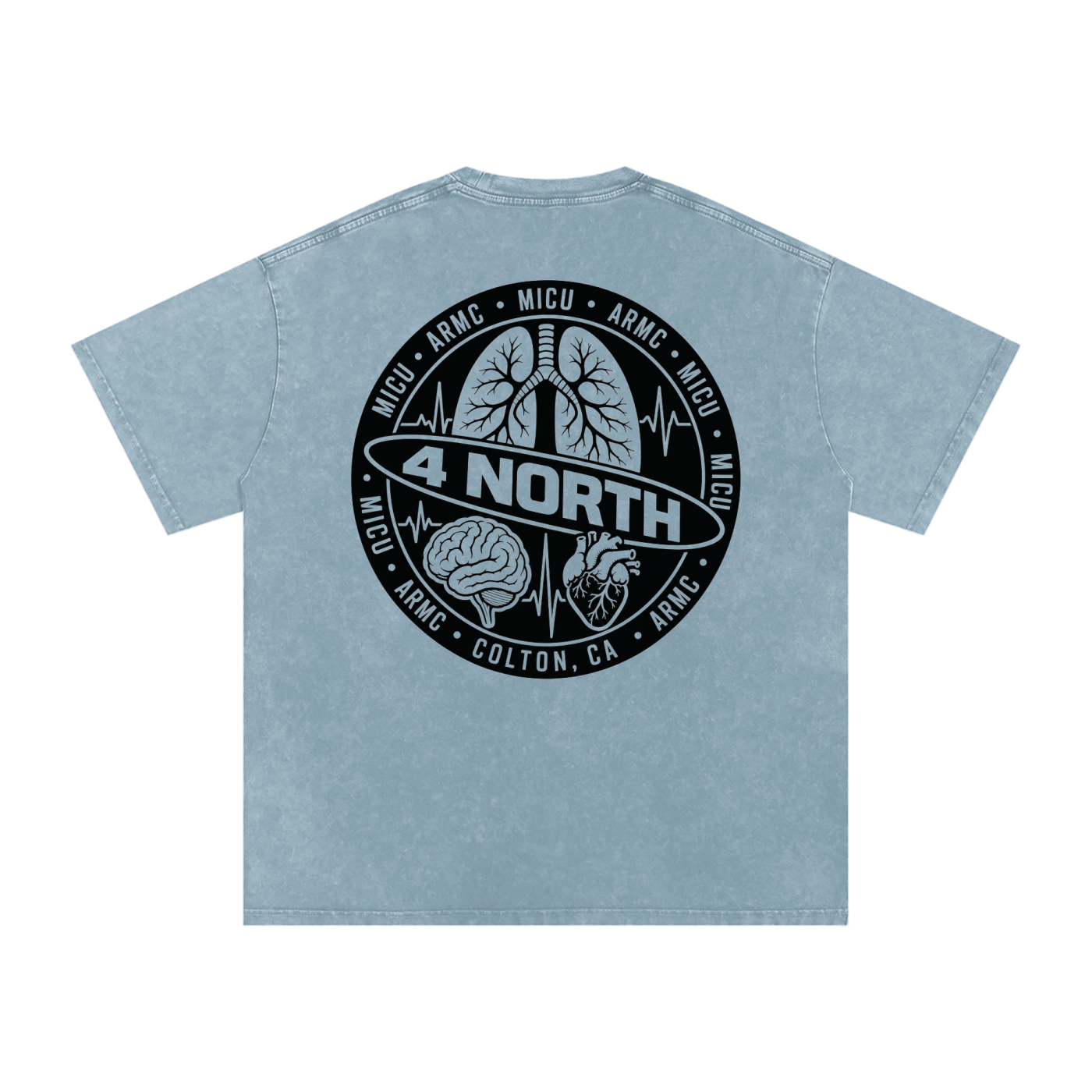 4 North black lettering- adult unisex Snow Washed Oversized Cotton T-Shirt