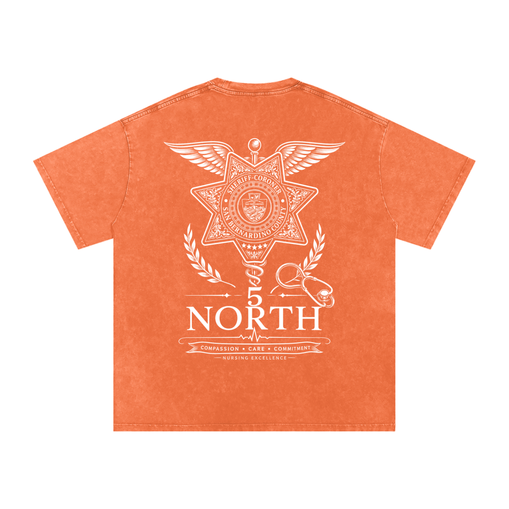 5 North-adult unisex Snow Washed Oversized Cotton T-Shirt