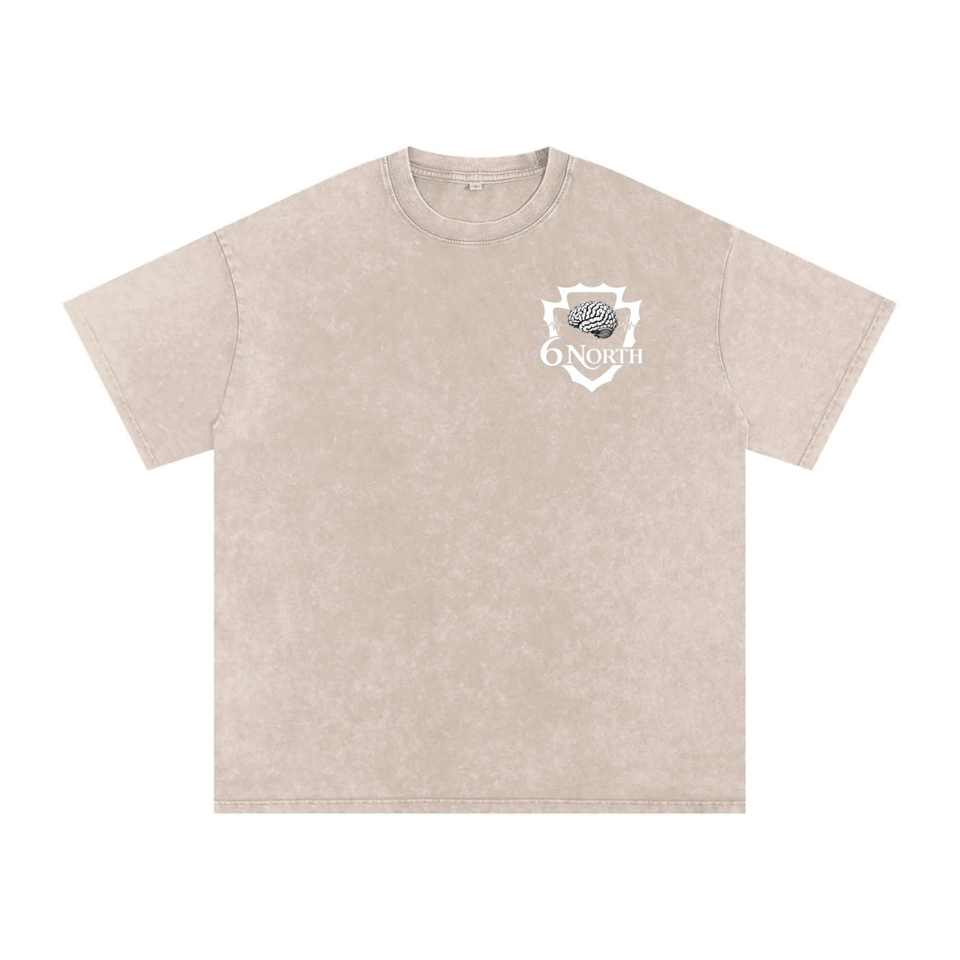 6 North white Lettering - adult unisex Snow Washed Oversized Cotton T-Shirt