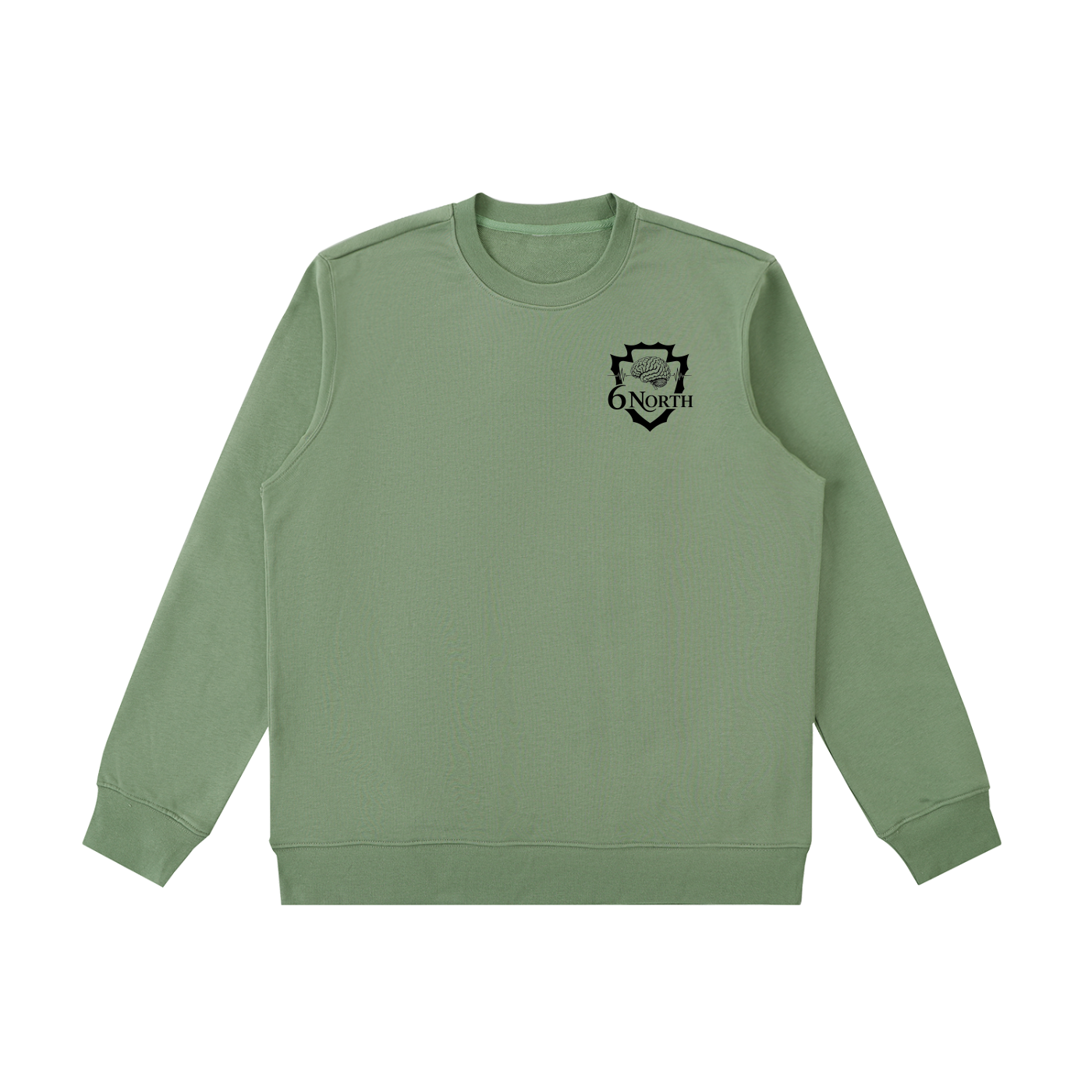 6 North Black Lettering -Essential Heavyweight Crewneck  Sweatshirt