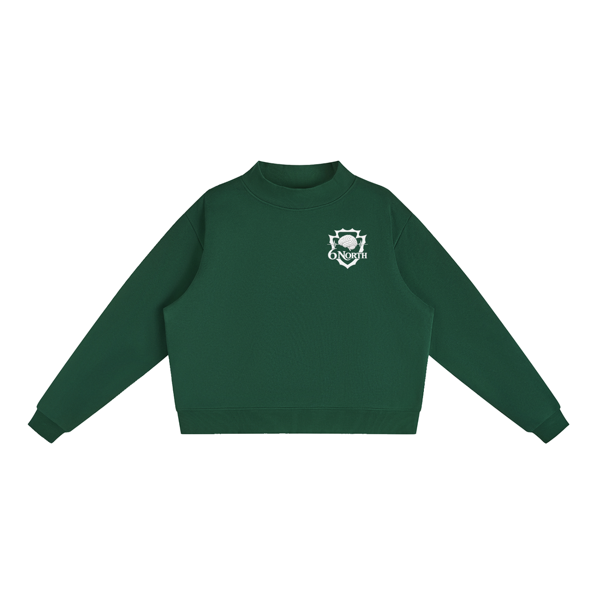 6 North- women’s Essential Fleece Mock-Neck Crew Sweatshirt