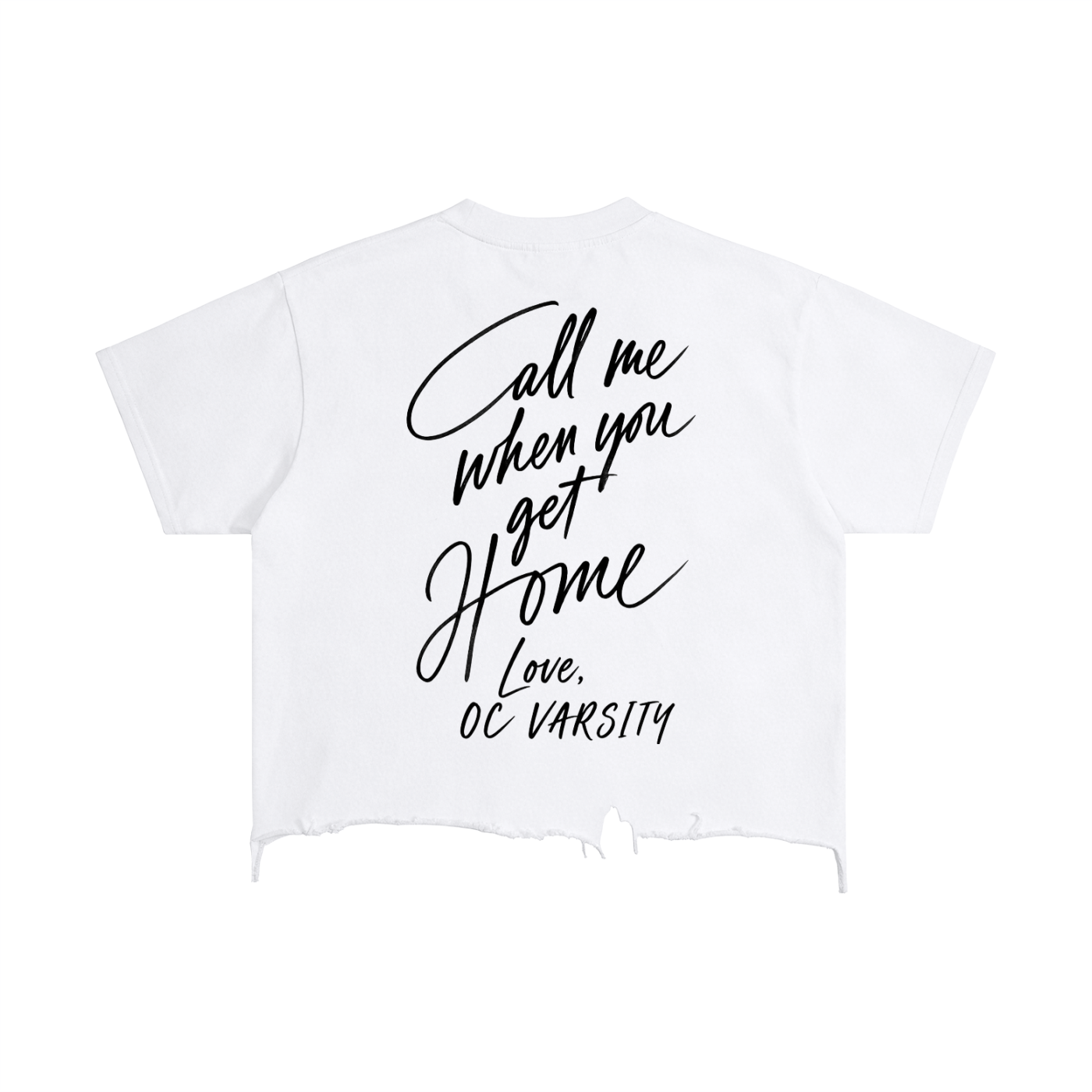 Call me when you get home- adult unisex Vintage Wash Boxy Distressed Hem T-Shirt