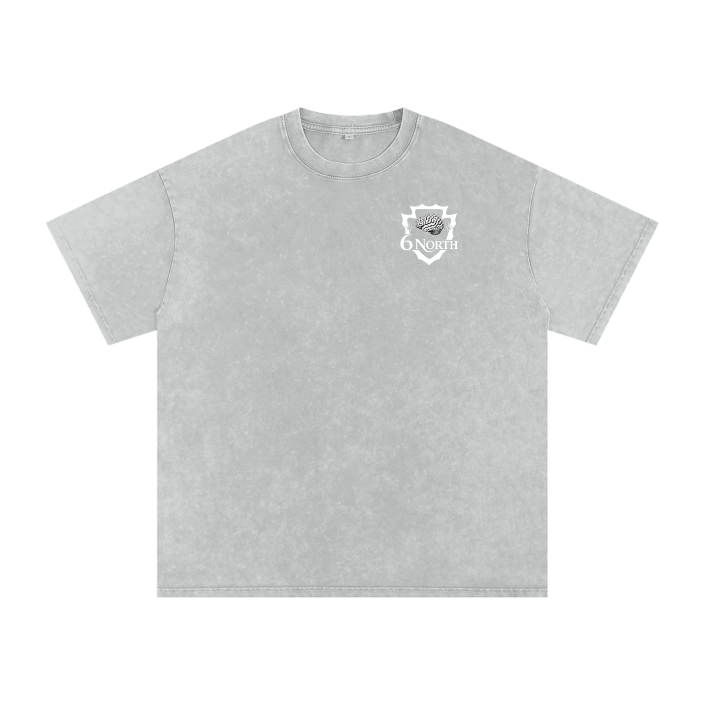 6 North white Lettering - adult unisex Snow Washed Oversized Cotton T-Shirt