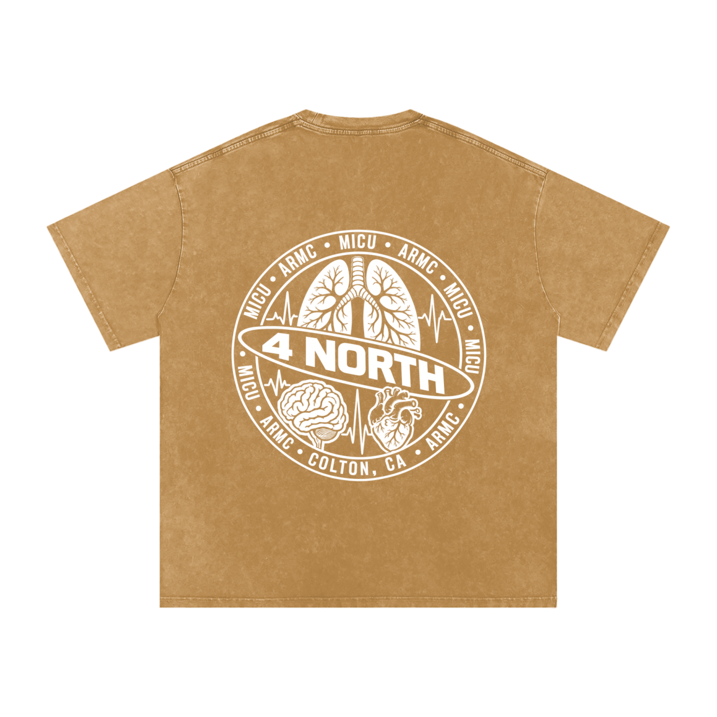 4 North white lettering- adult unisex Snow Washed Oversized Cotton T-Shirt