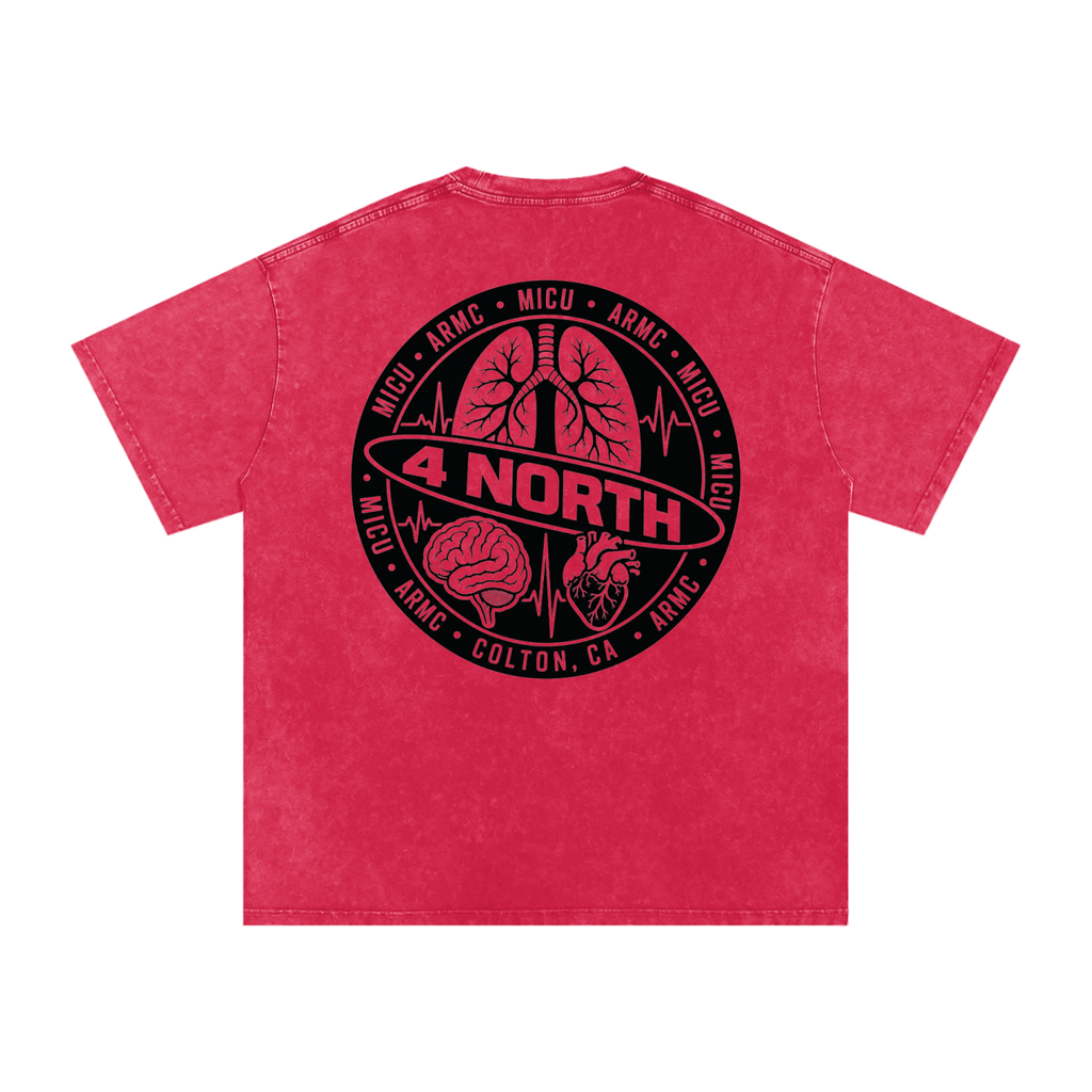 4 North black lettering- adult unisex Snow Washed Oversized Cotton T-Shirt