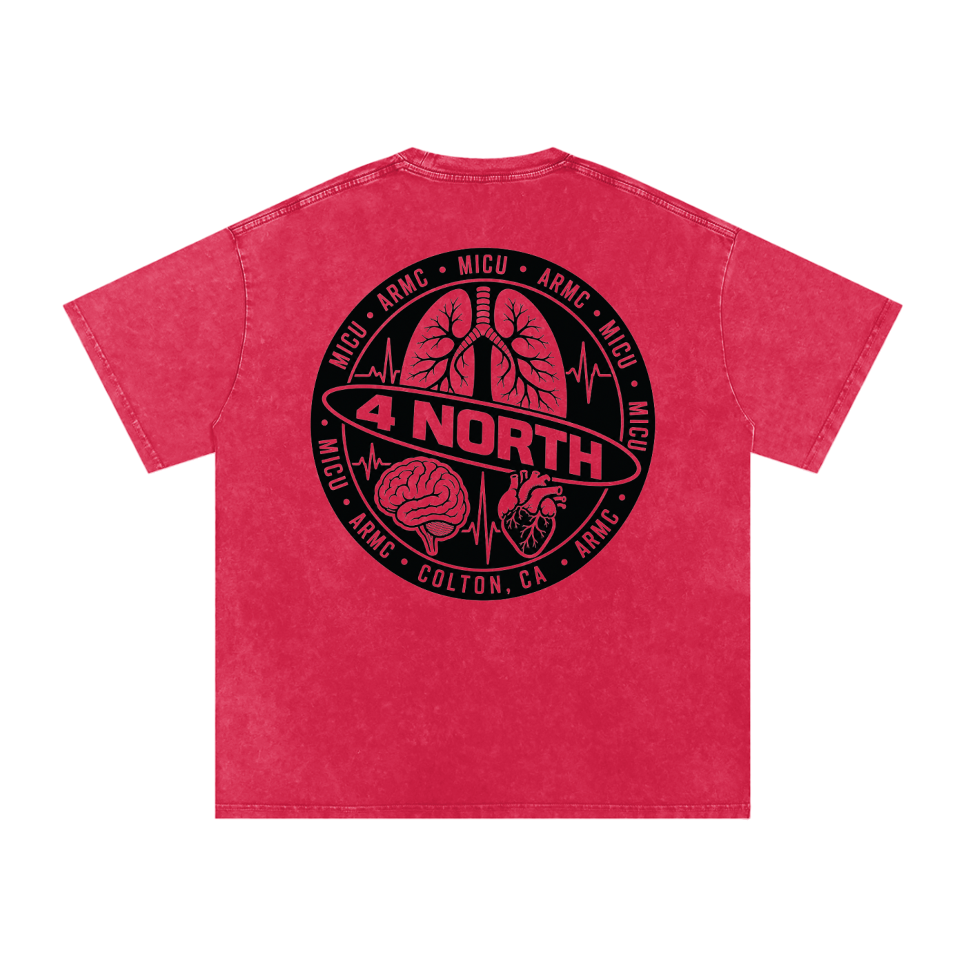 4 North black lettering- adult unisex Snow Washed Oversized Cotton T-Shirt