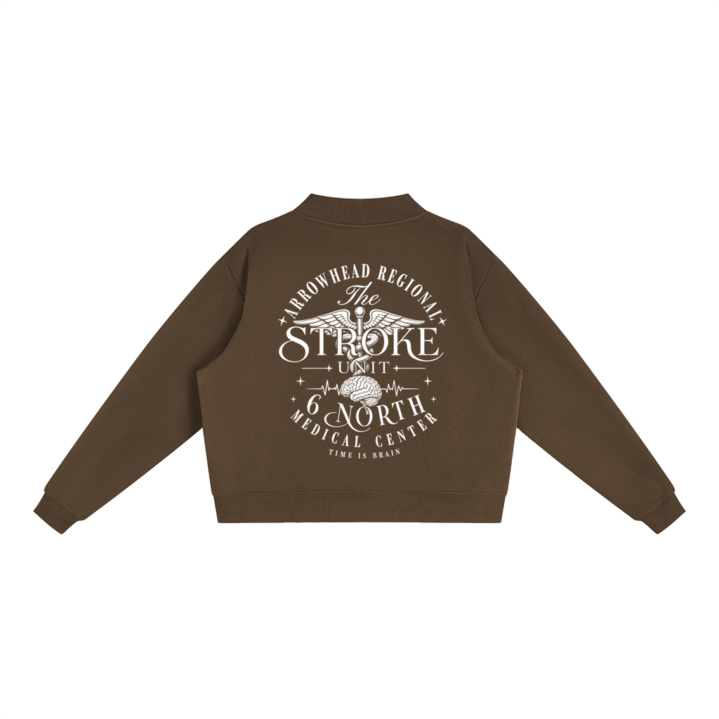 6 North- women’s Essential Fleece Mock-Neck Crew Sweatshirt