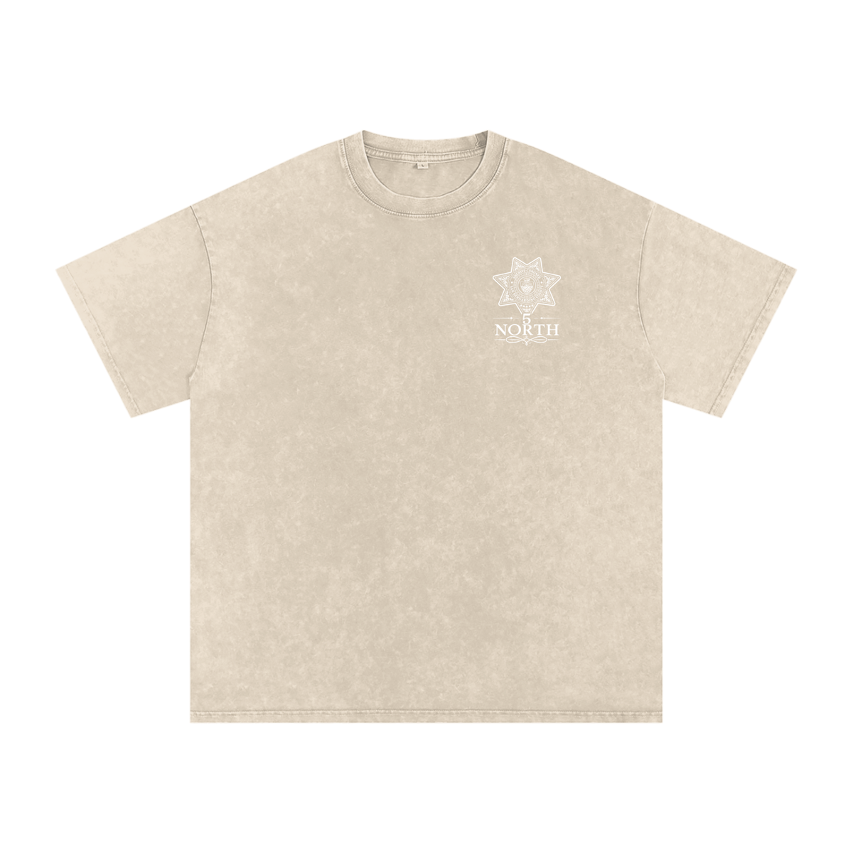 5 North-adult unisex Snow Washed Oversized Cotton T-Shirt