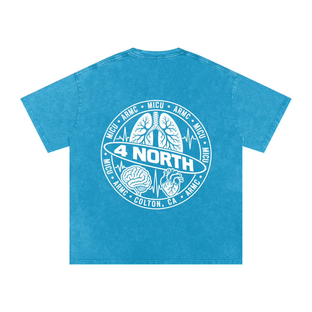 4 North white lettering- adult unisex Snow Washed Oversized Cotton T-Shirt