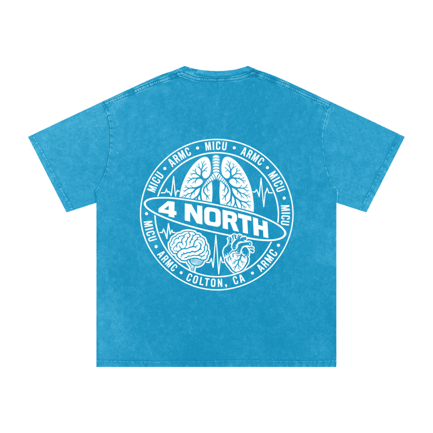 4 North white lettering- adult unisex Snow Washed Oversized Cotton T-Shirt