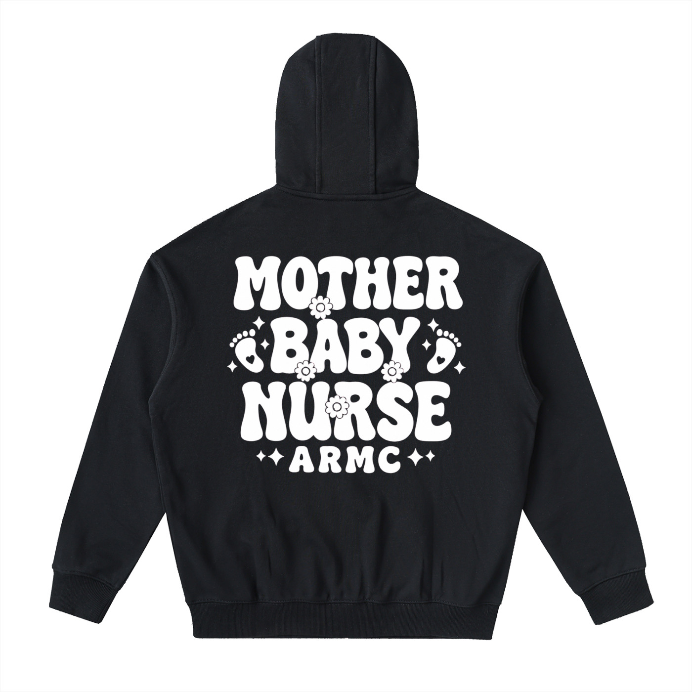 Mother Baby White Text - Adult Unisex Drop-Shoulder Zip Up Hoodie