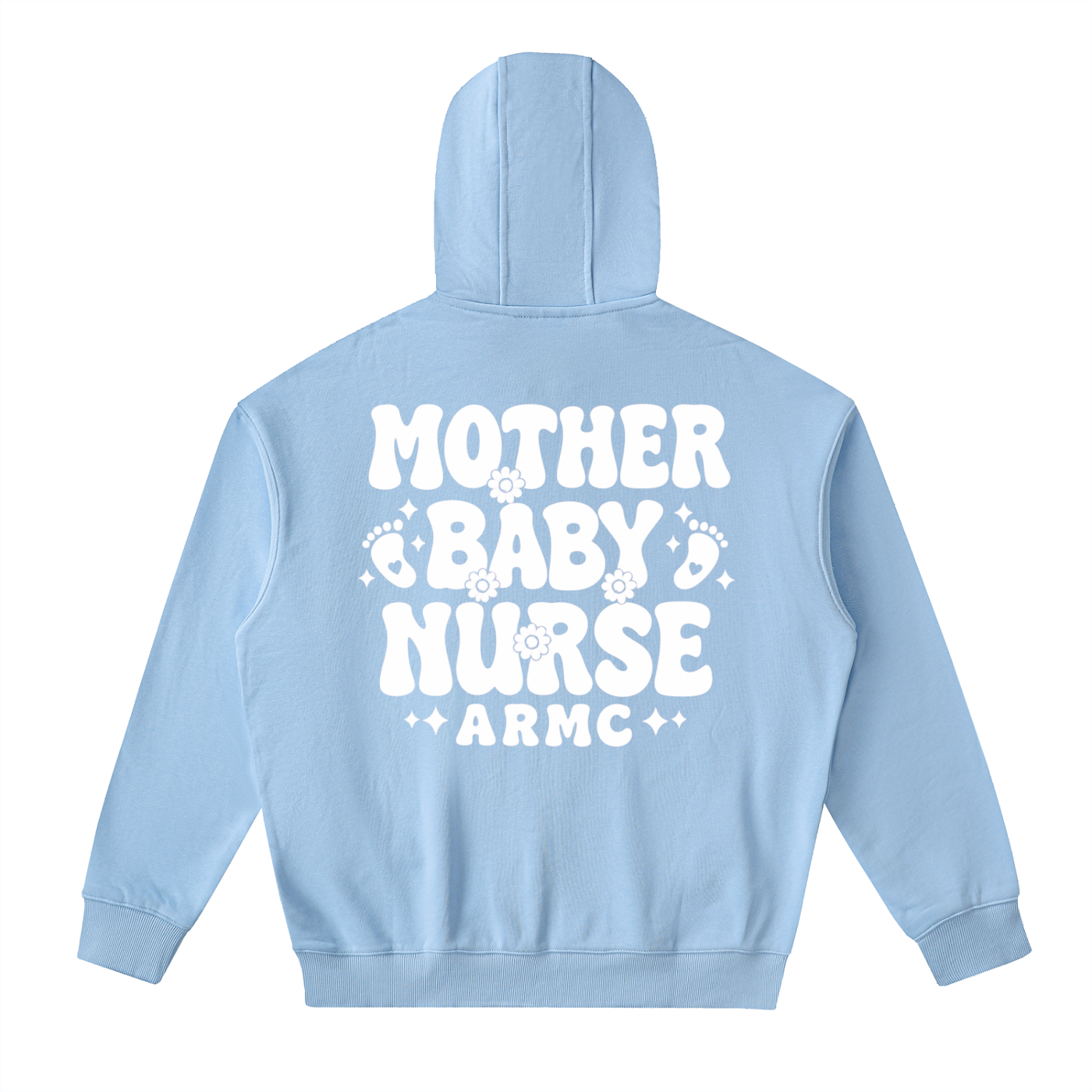Mother Baby White Text - Adult Unisex Drop-Shoulder Zip Up Hoodie