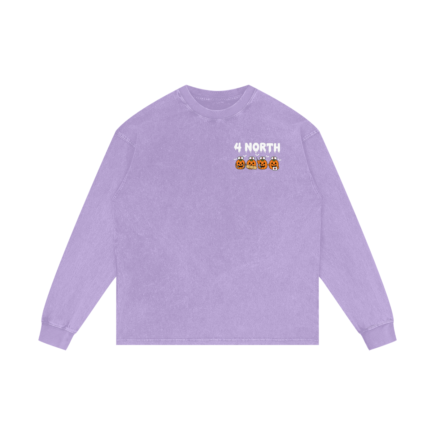 4 North BOO BOO CREW-adult unisex Acid Wash Oversize Long Sleeve T-Shirt