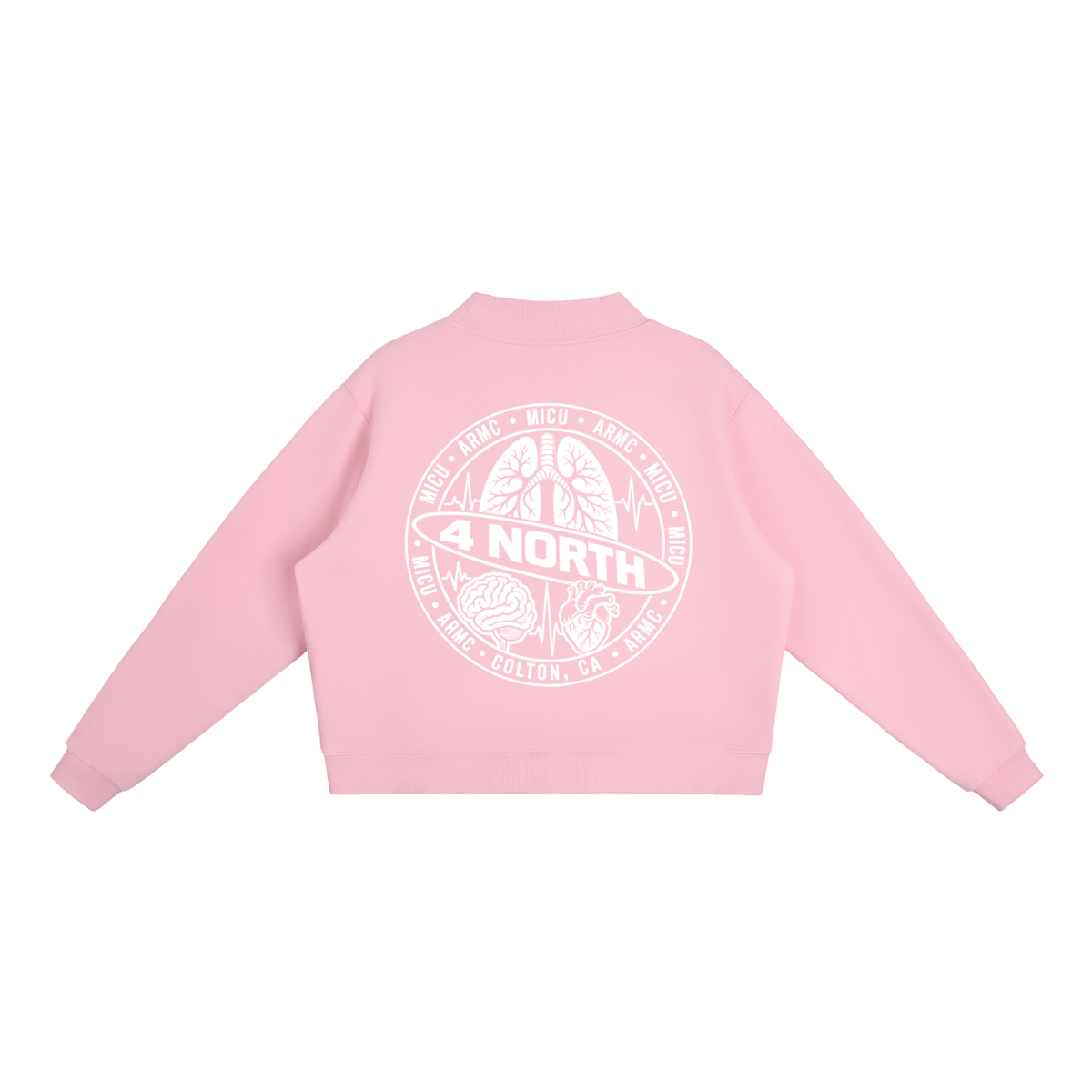 4 North- women’s Essential Fleece Mock-Neck Crew Sweatshirt