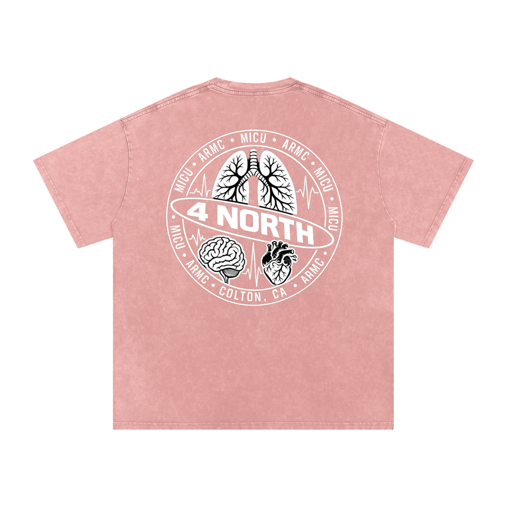 4 North white lettering- adult unisex Snow Washed Oversized Cotton T-Shirt