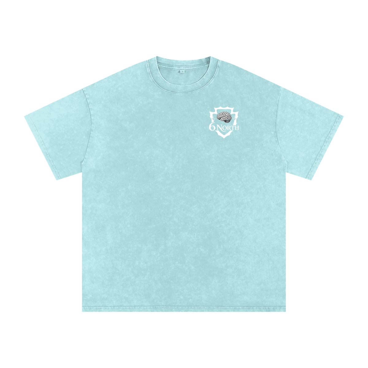 6 North white Lettering - adult unisex Snow Washed Oversized Cotton T-Shirt