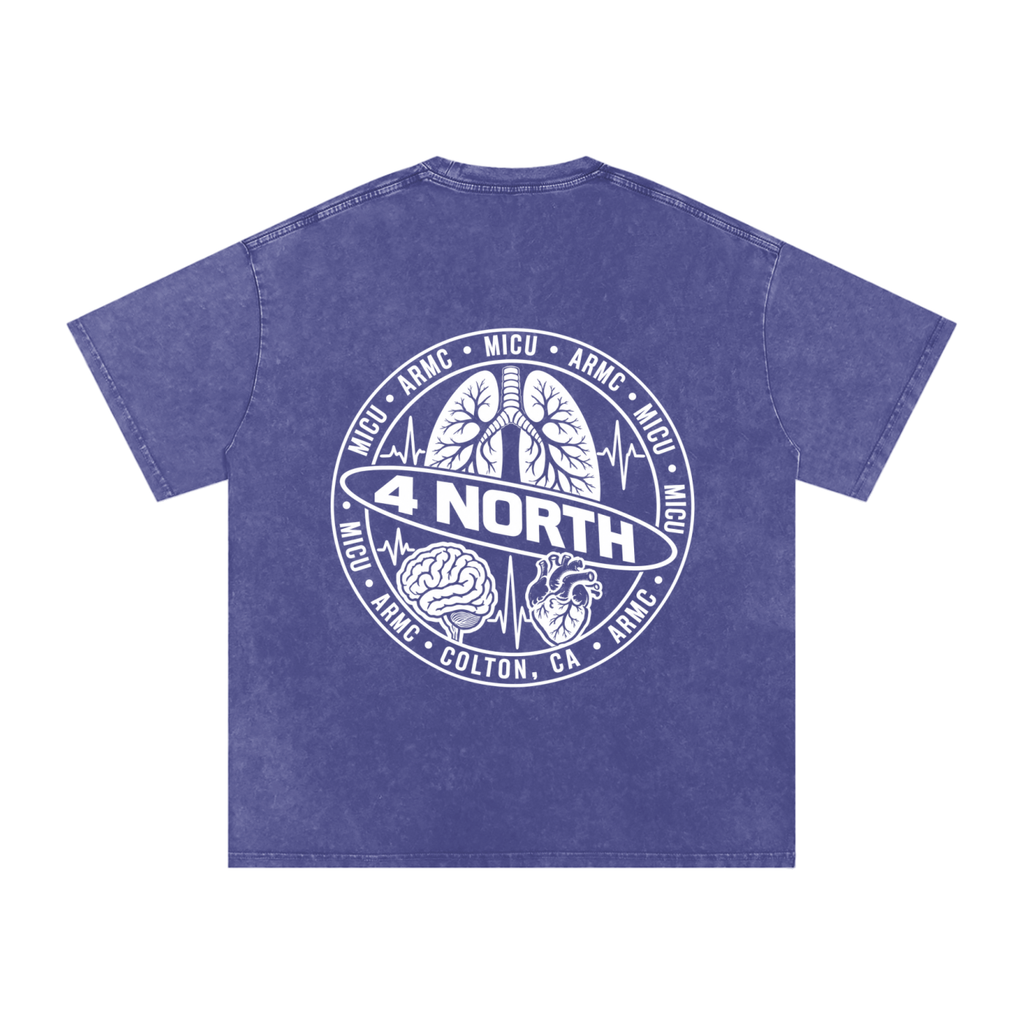 4 North white lettering- adult unisex Snow Washed Oversized Cotton T-Shirt