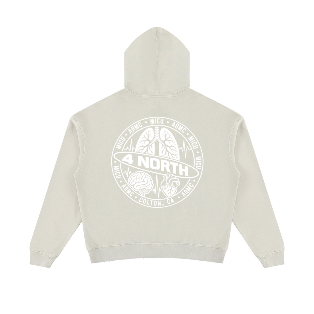 4 North-adult unisex Mineral Wash Distressed Hoodie