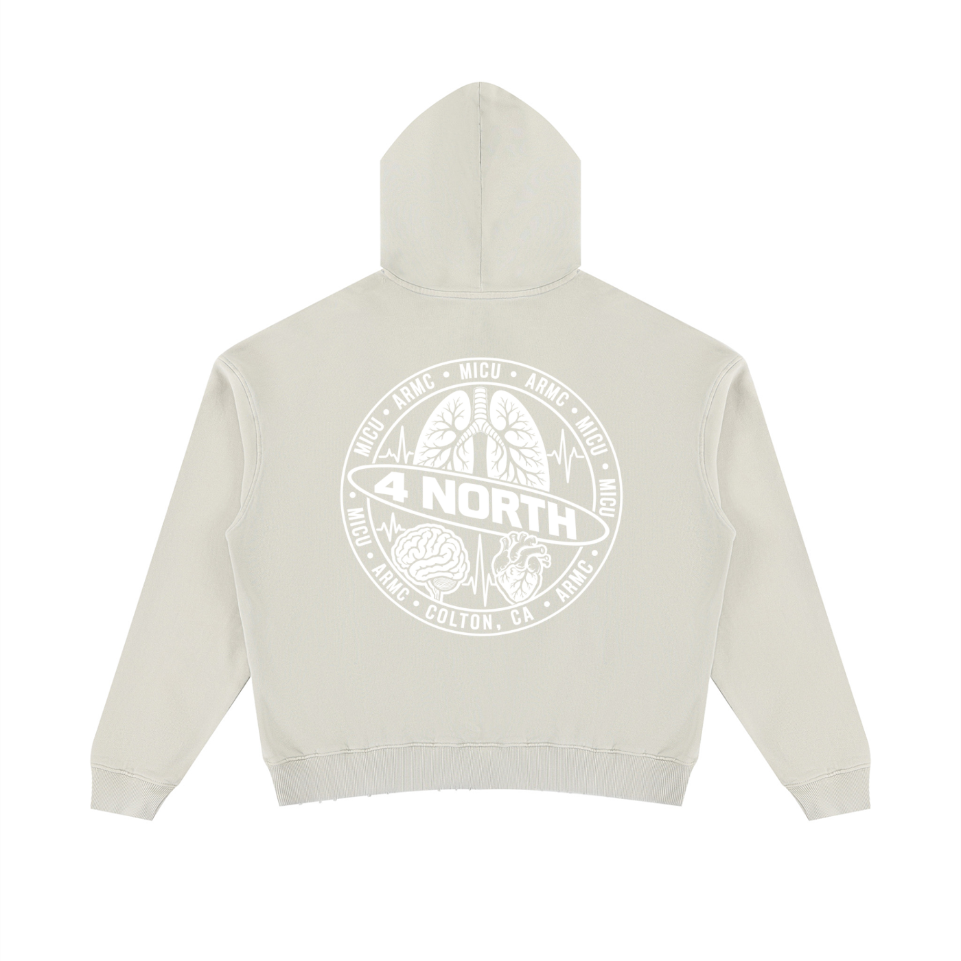 4 North-adult unisex Mineral Wash Distressed Hoodie