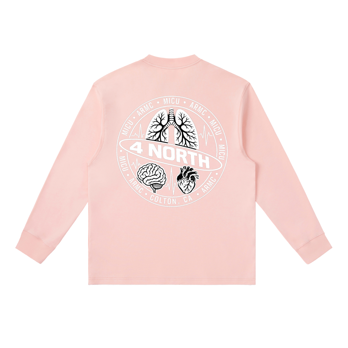 4 North white print- Long-Sleeve T-Shirt