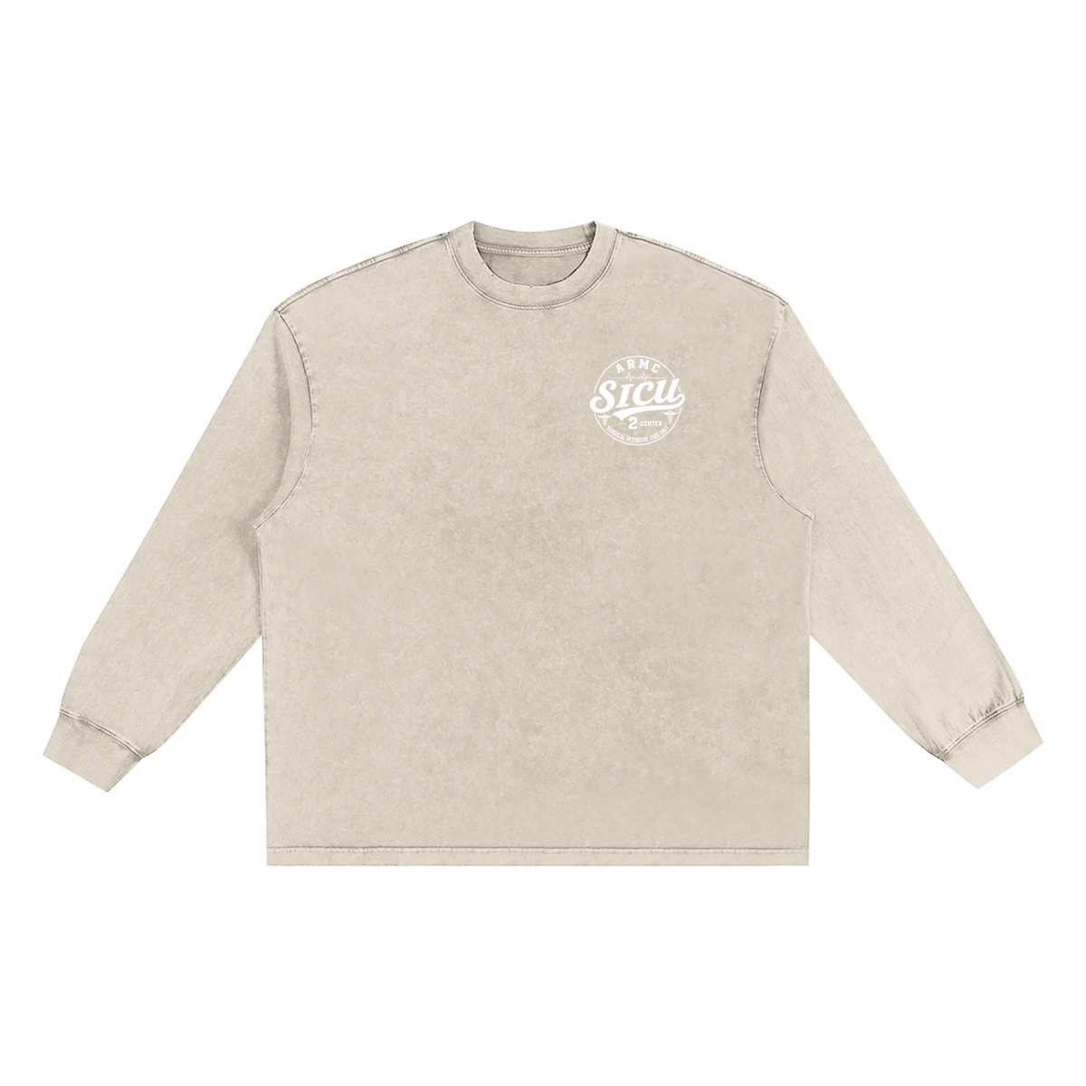 2 South SICU- adult unisex Snow Washed Frayed Edge T-Shirt