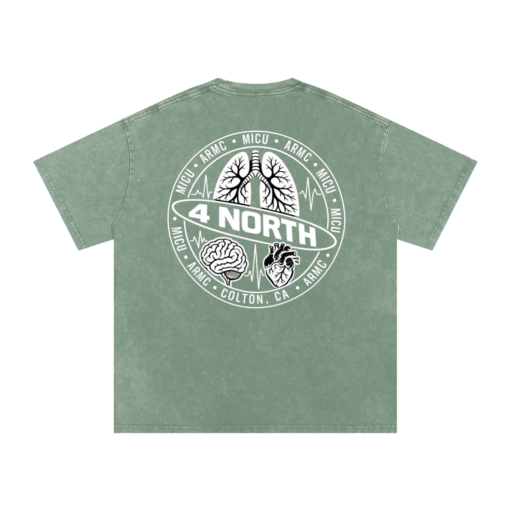 4 North white lettering- adult unisex Snow Washed Oversized Cotton T-Shirt