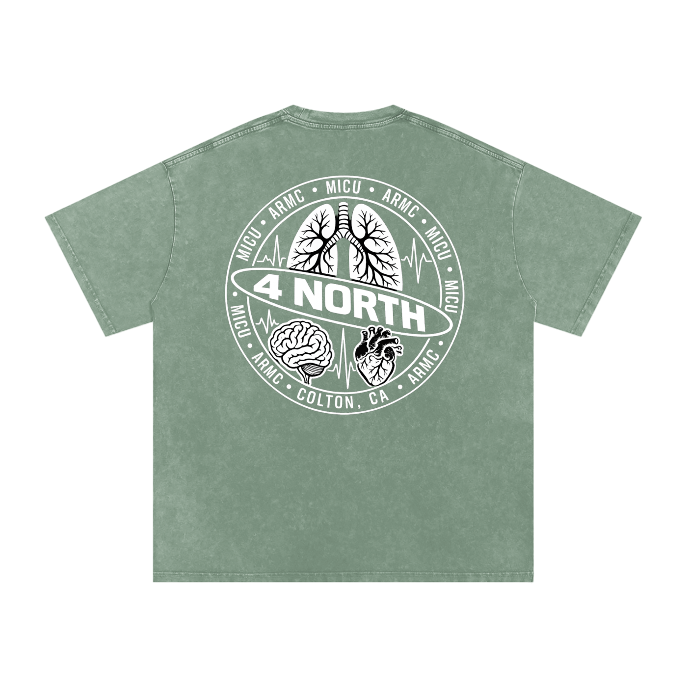 4 North white lettering- adult unisex Snow Washed Oversized Cotton T-Shirt