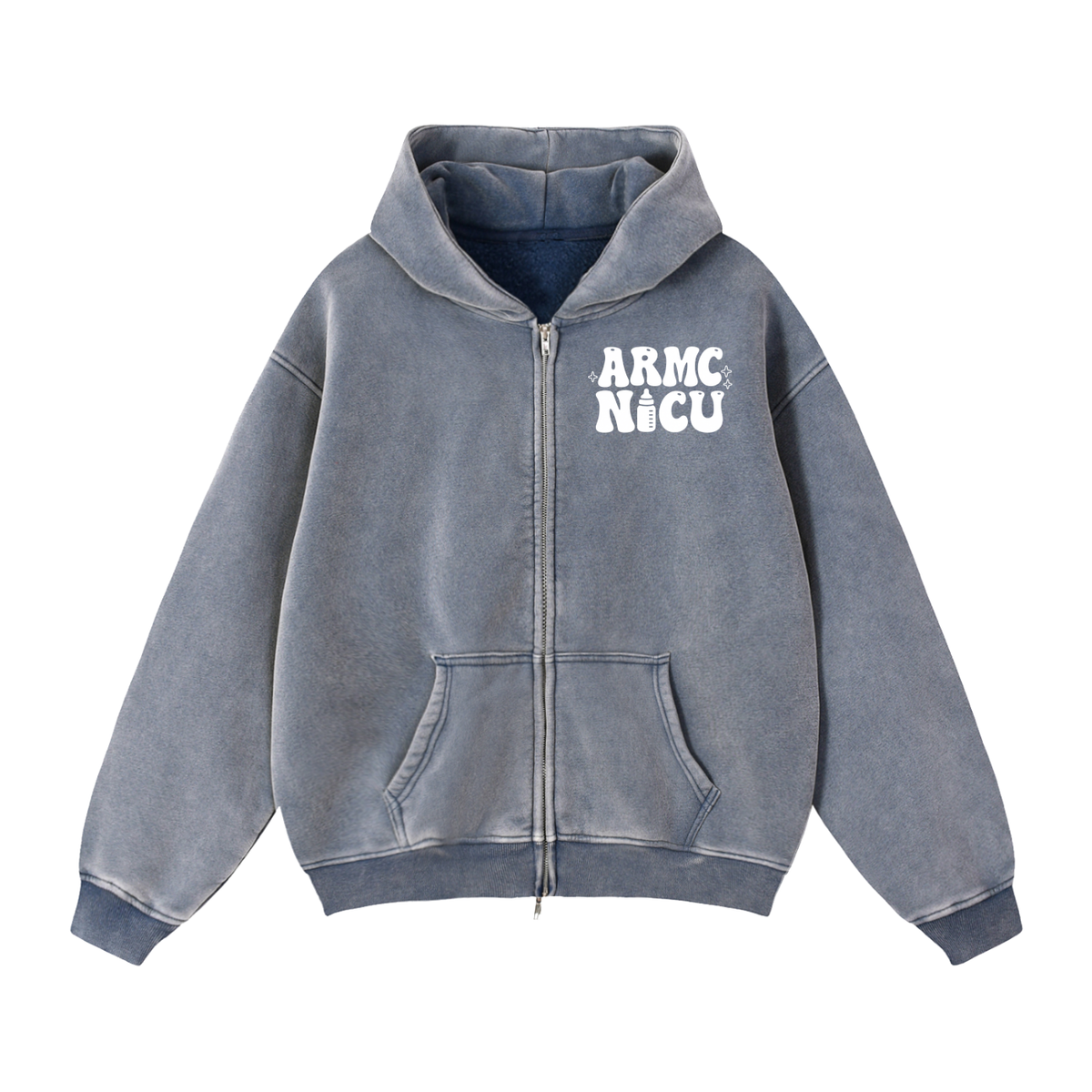 NICU- adult unisex Zip-Through Boxy Fleece Hoodie